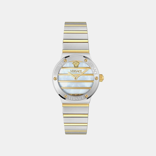 Greca Logo Pearl(Wc-0S) Women Quartz Mother Of Pearl Dial Analog Stainless Steel Watch VE0S00325