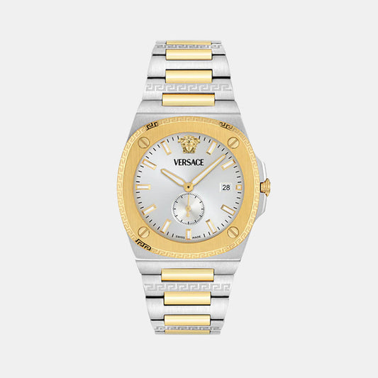 Versace Tolomeo (Wc-0V) Men Quartz White Dial Analog Stainless Steel Watch VE0V00325
