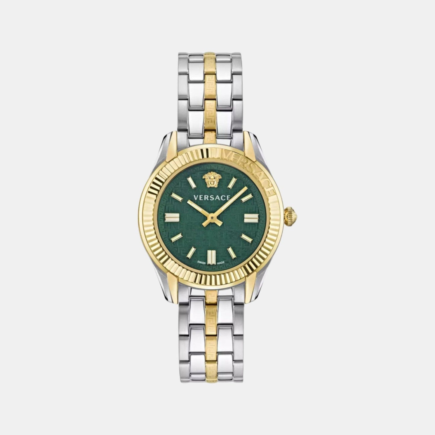 Greca Women Quartz Green Dial Analog Stainless Steel Watch VE6C00423