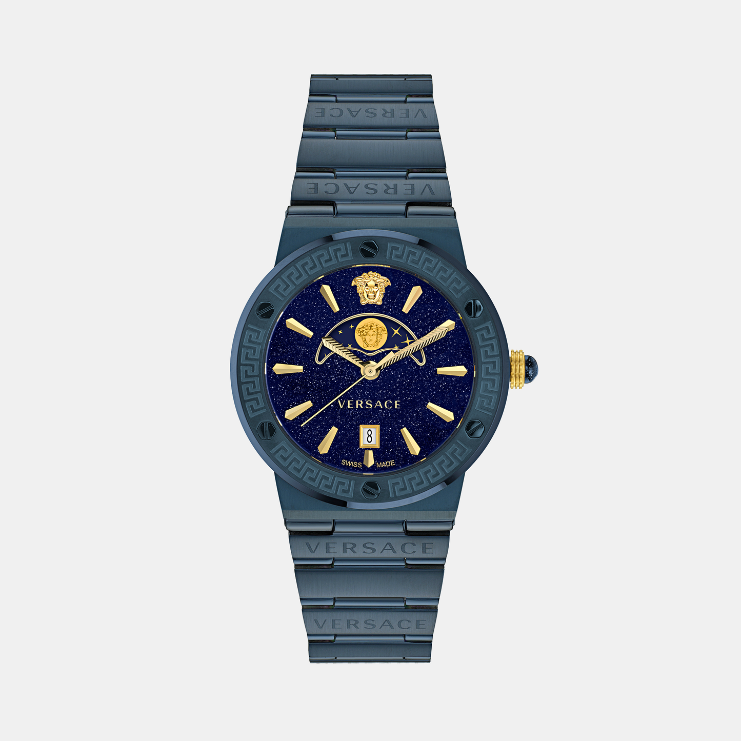Greca Unisex Quartz Blue Dial Analog Stainless Steel Watch VE7G00423