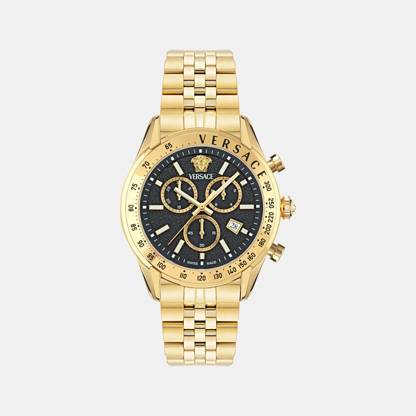 Men Quartz Black Dial Chronograph Stainless Steel Watch VE8R00624