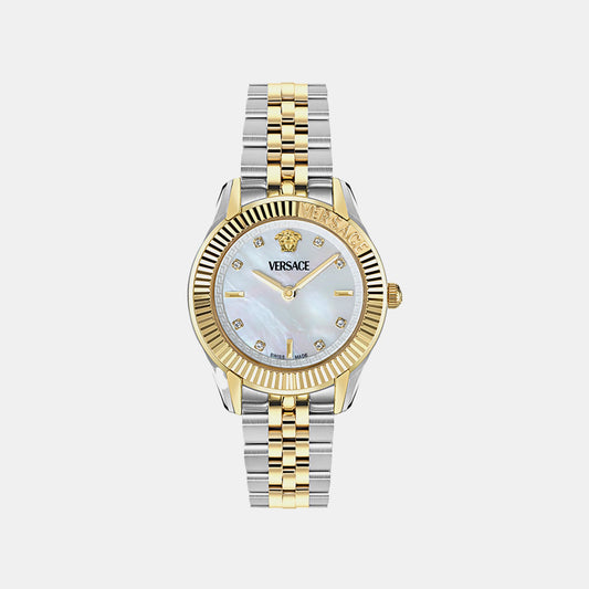Greca Women Quartz Silver Dial Analog Stainless Steel Watch VE9CA0625