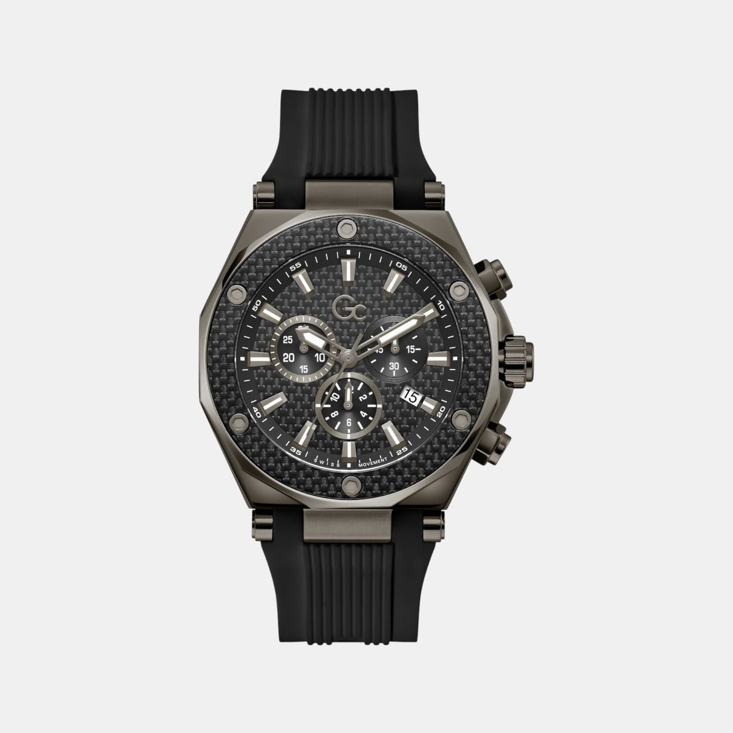 Sportchic Men Quartz Black Dial Chronograph Silicone Watch Z18009G2