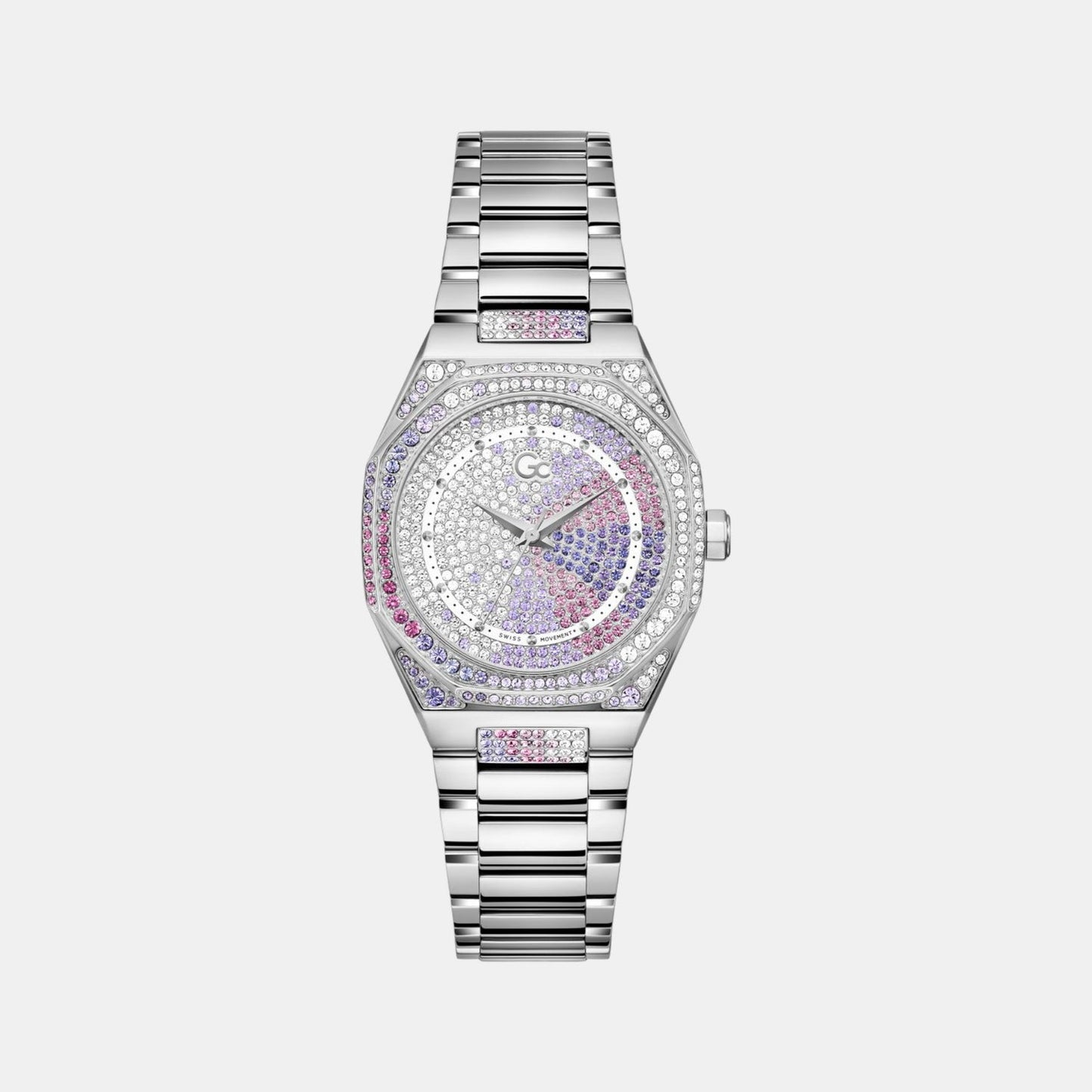 Gc Specials Women Quartz Purple Dial Analog Stainless Steel Watch Z25011L3