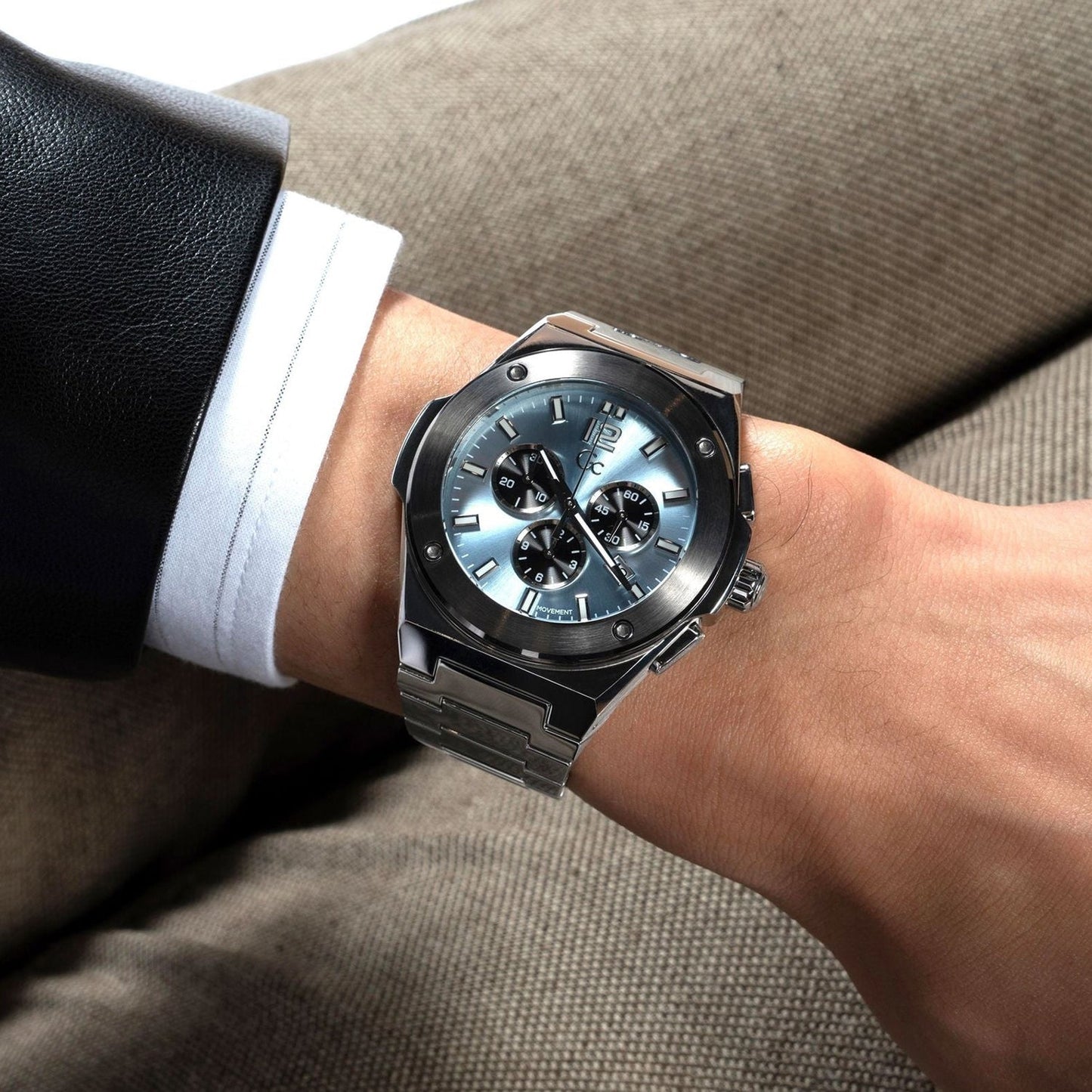 Men Quartz Blue Dial Analog Stainless Steel Watch Z33001G7MF