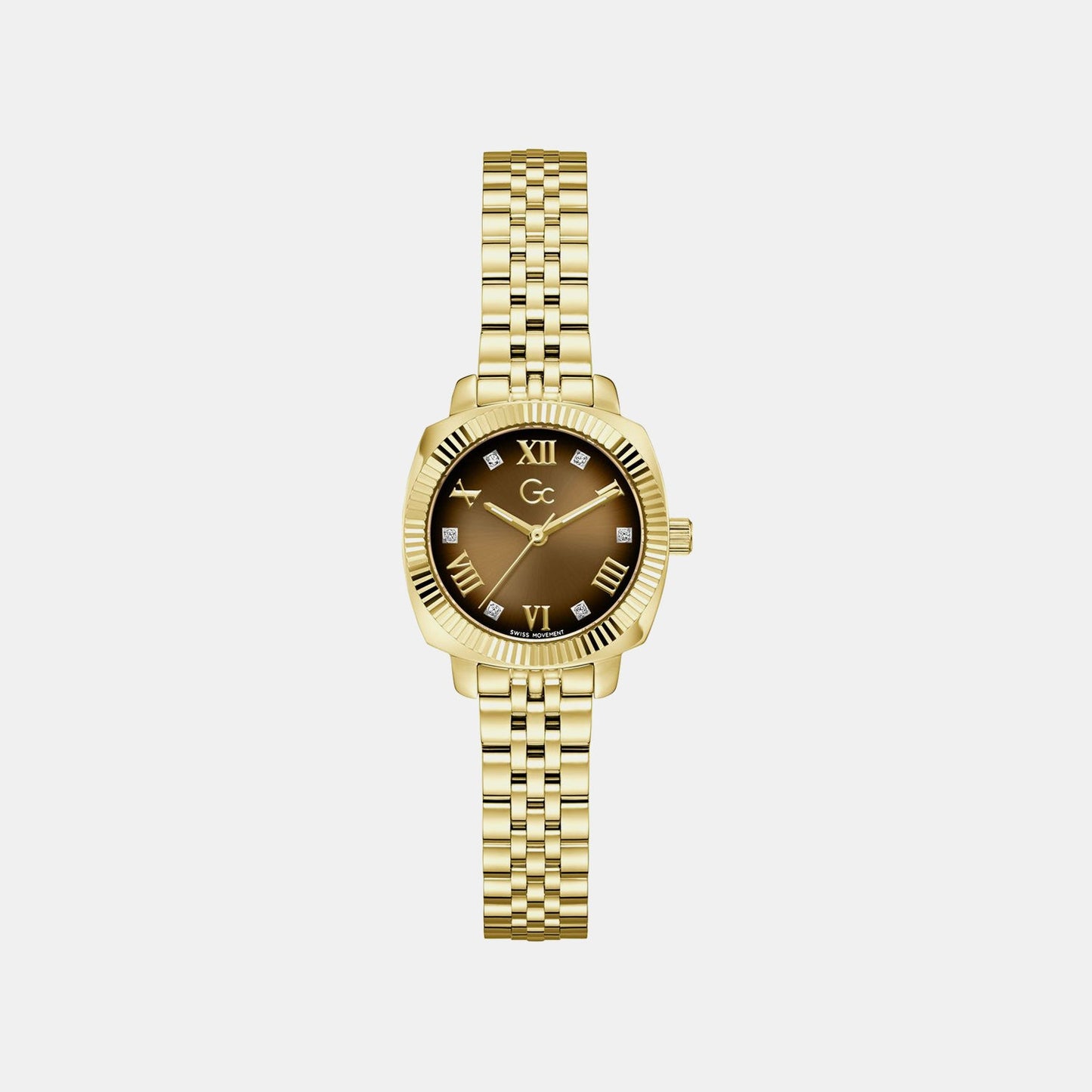 Gc Dress Women Quartz Brown Dial Analog Stainless Steel Watch Z73001L4