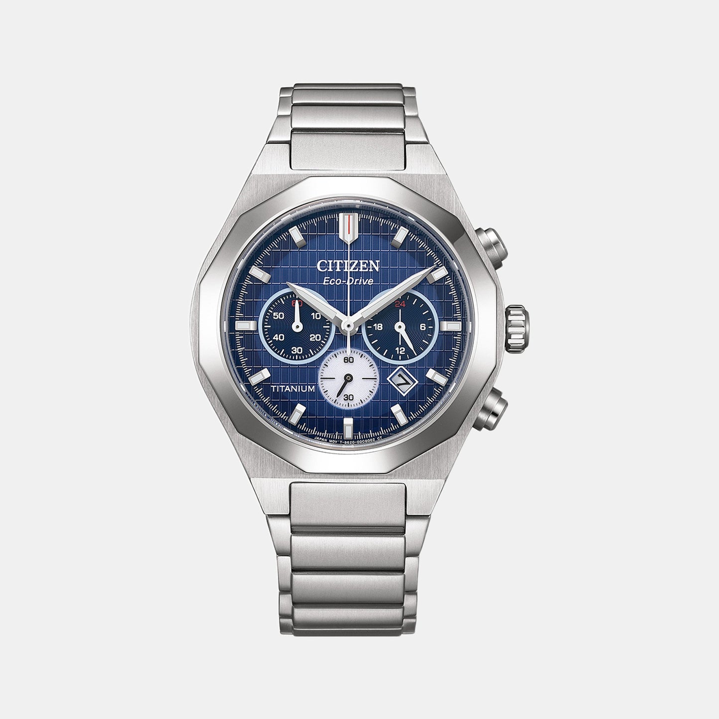Zenshin Men Quartz Blue Dial Chronograph Titanium Watch CA4691-59L