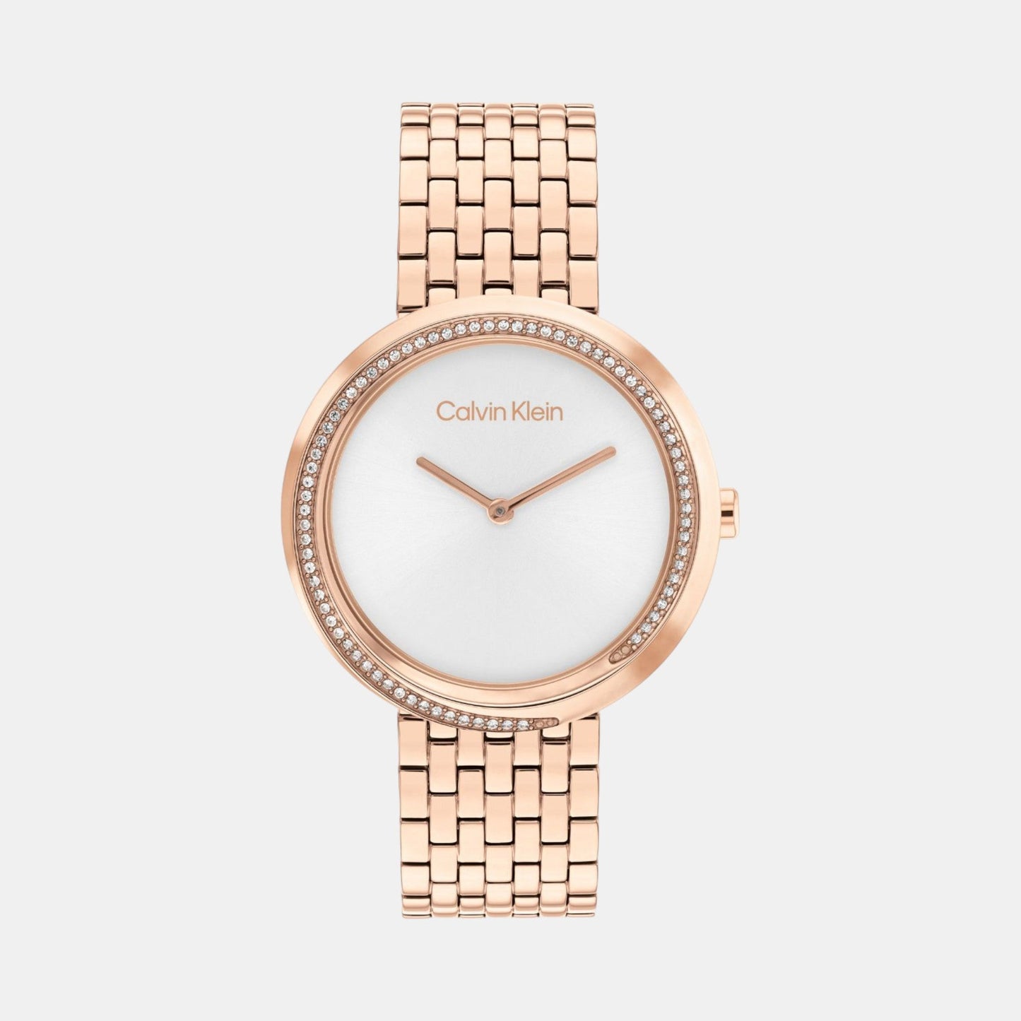 Twisted Bezel Women Quartz Silver Dial Analog Stainless Steel Watch 25100038