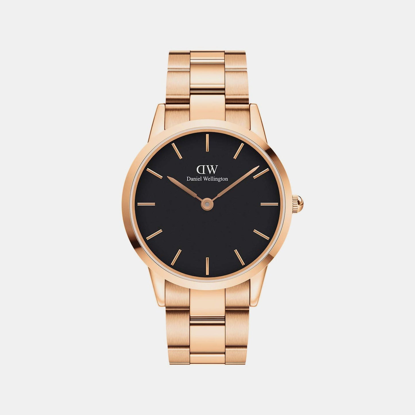 Iconic Men Quartz Black Dial Analog Stainless Steel Watch DW00100344K