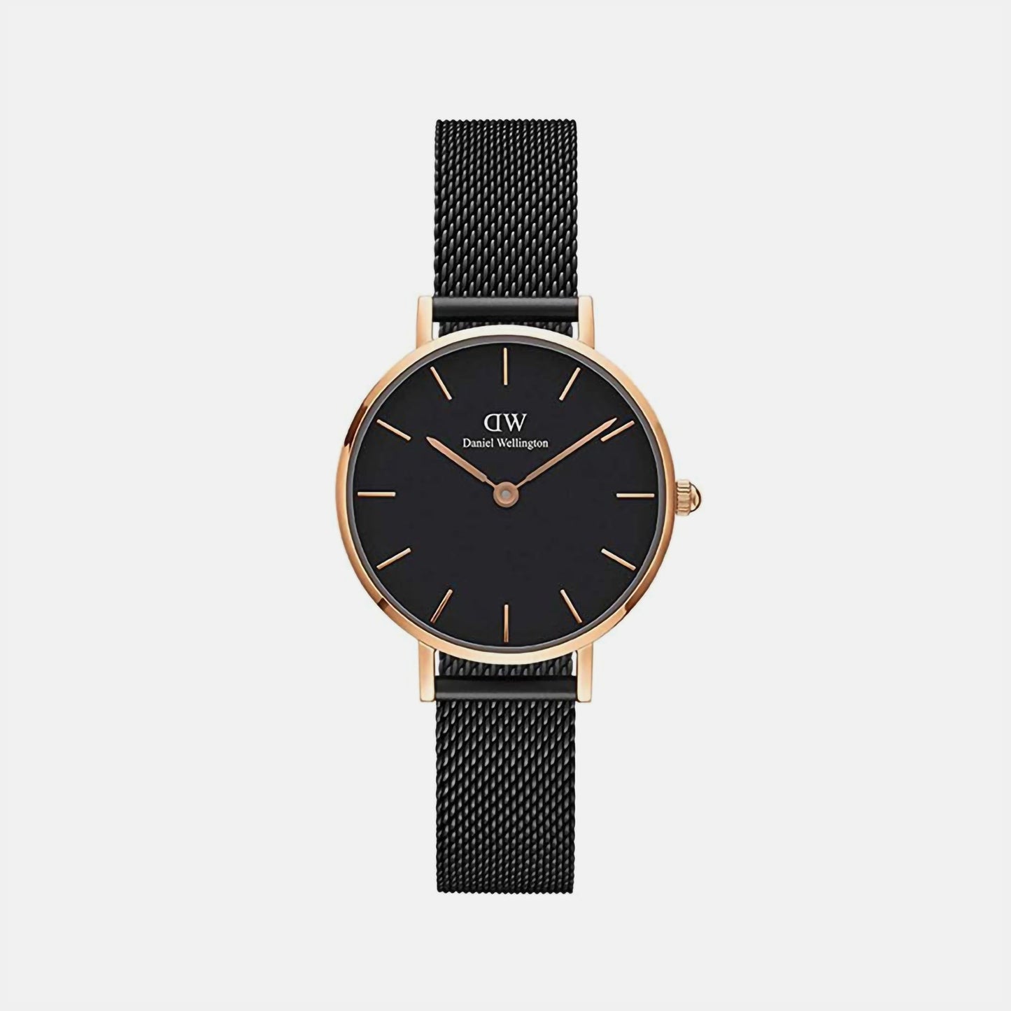 Petite Women Quartz Black Dial Analog Mesh Watch DW00100245K