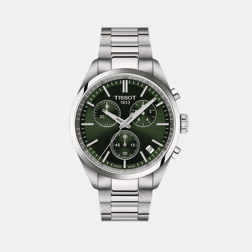 PR 100 Men Quartz Green Dial Chronograph Stainless Steel Watch T1504171109100