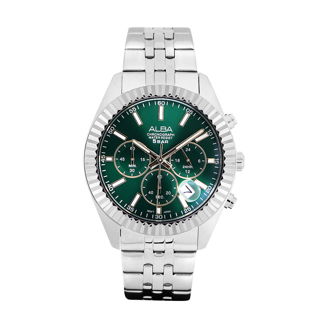 Alba AT3H15X1 Forest Green Dial Chronograph