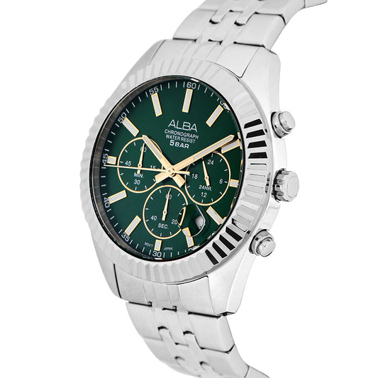 Alba AT3H15X1 Forest Green Dial Chronograph