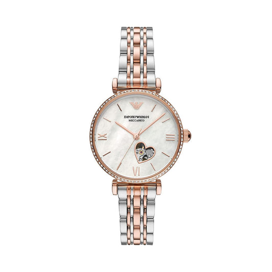 Emporio Armani Gianni T-Bar Analog Mother Of Pearl Dial Women's Watch-AR60049