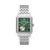 Emporio Armani Mens 36 Mm Green Dial Stainless Steel Analog Watch - AR60067