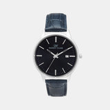 Men Quartz Blue Dial Analog Leather Watch 1001G-L0105