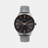 Men Quartz Grey Dial Analog Leather Watch 1001L-L0404