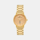 Men Quartz Gold Dial Analog Stainless Steel Watch 1002B-M0208