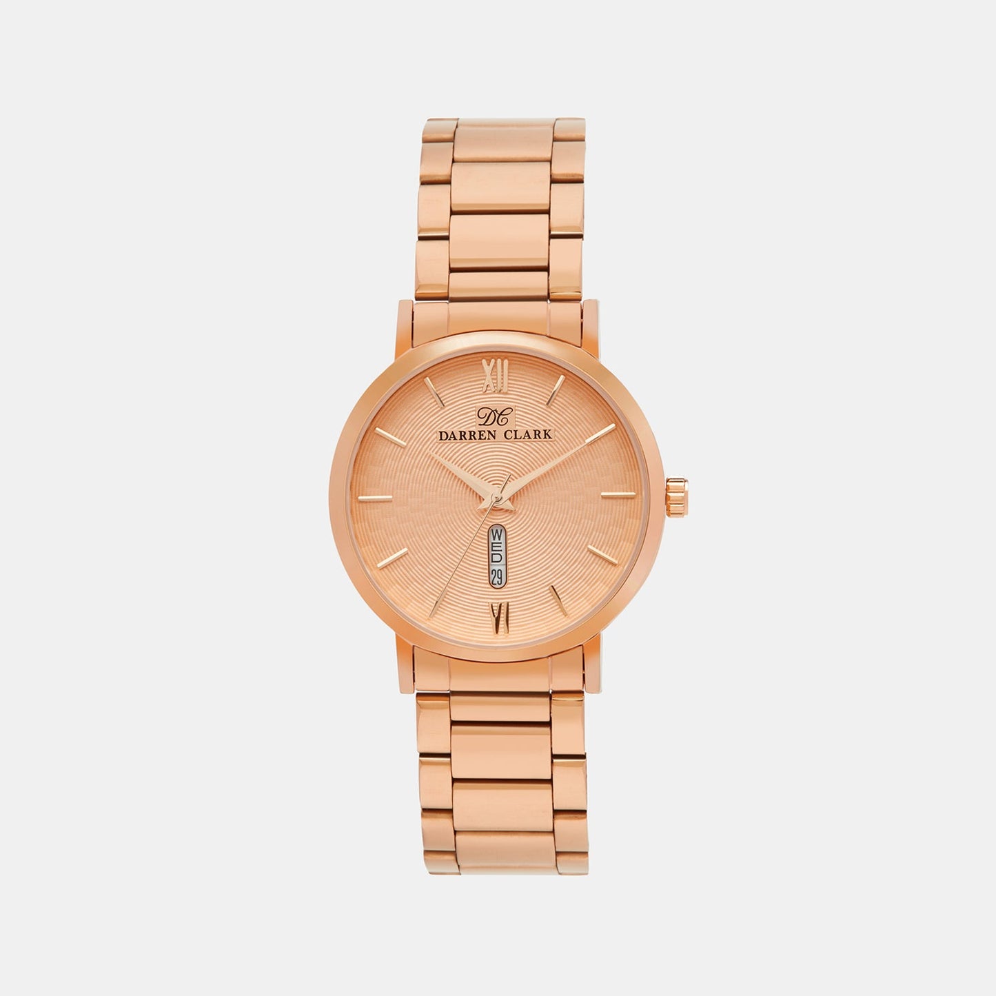 Men Quartz Rose Gold Dial Analog Stainless Steel Watch 1002C-M0307