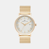 Men Quartz Silver Dial Analog Mesh Watch 1004C-E0302