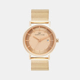Men Quartz Rose Gold Dial Analog Mesh Watch 1004C-E0307