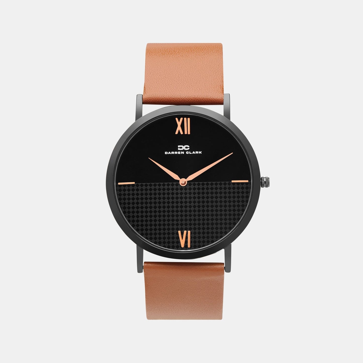 Men Quartz Black Dial Analog Leather Watch 1005R-L0404