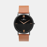 Men Quartz Black Dial Analog Leather Watch 1005R-L0404