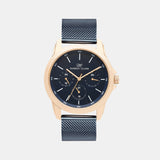 Men Quartz Blue Dial Chronograph Stainless Steel Watch 1007G-E0305