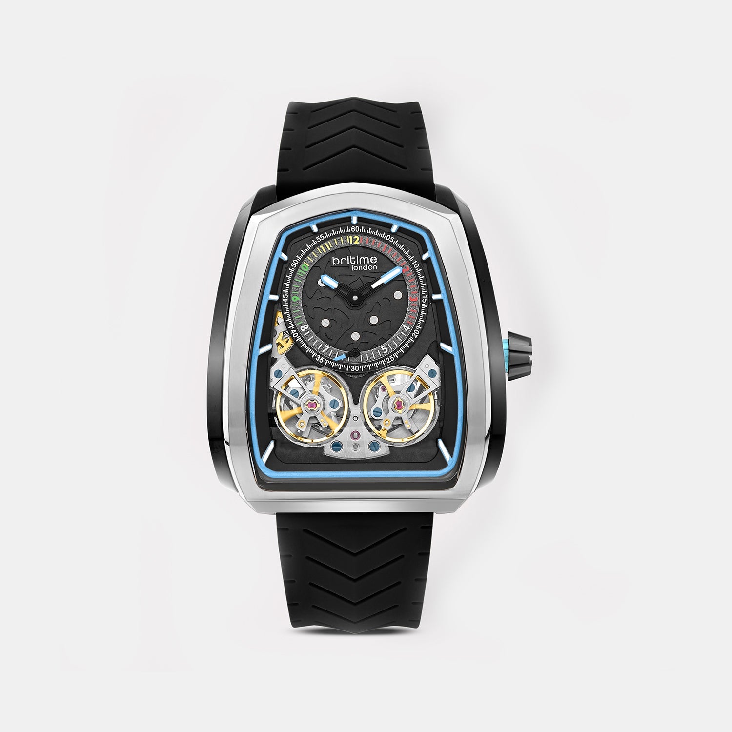 Aventus Men Automatic Black Dial Analog Silicone Watch 101-P10406