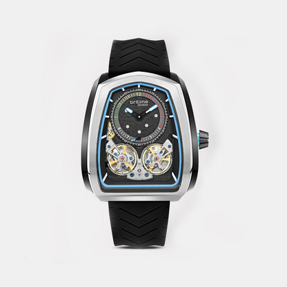 Aventus Men Automatic Black Dial Analog Silicone Watch 101-P10406