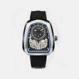 Aventus Men Automatic Black Dial Analog Silicone Watch 101-P10406