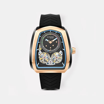 Aventus Men Automatic Black Dial Analog Silicone Watch 101-P30406