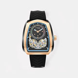 Aventus Men Automatic Black Dial Analog Silicone Watch 101-P30406