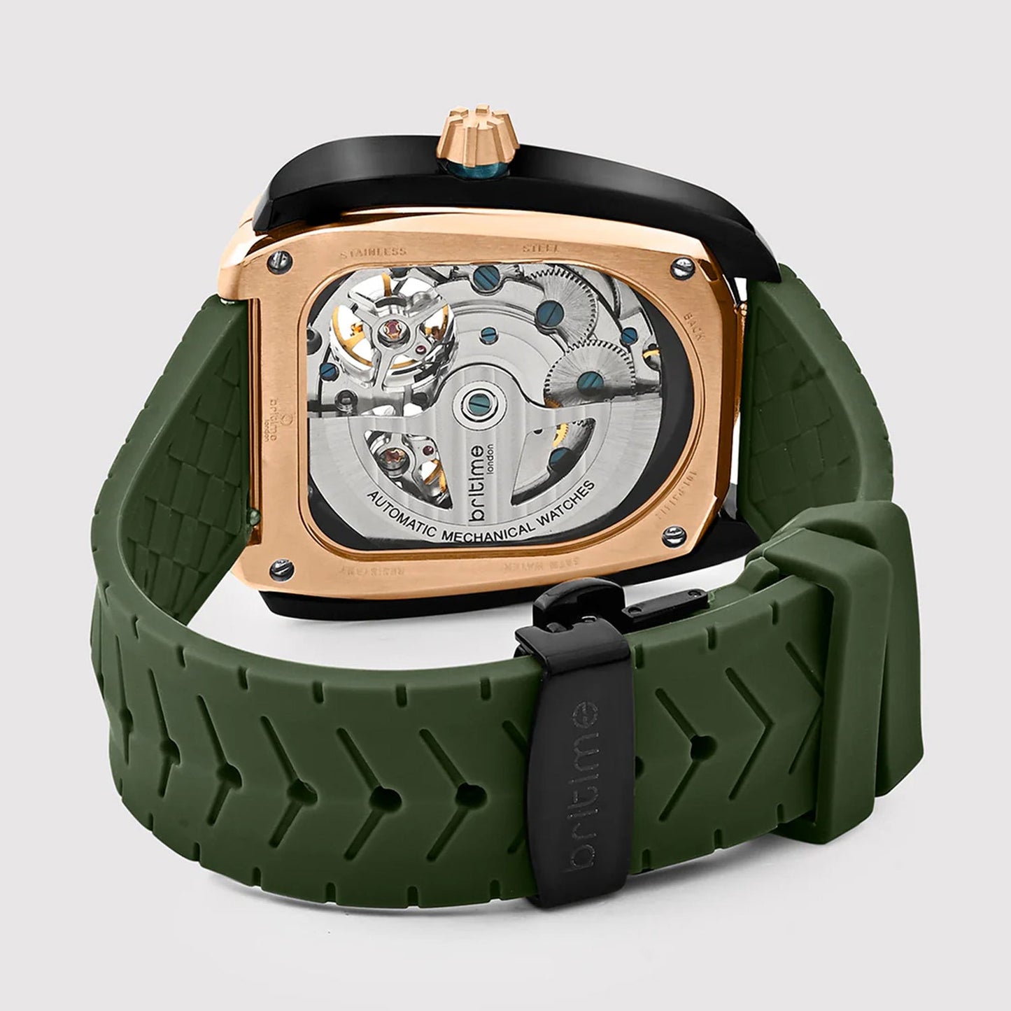 Aventus Men Automatic Green Dial Analog Silicone Watch 101-P31412