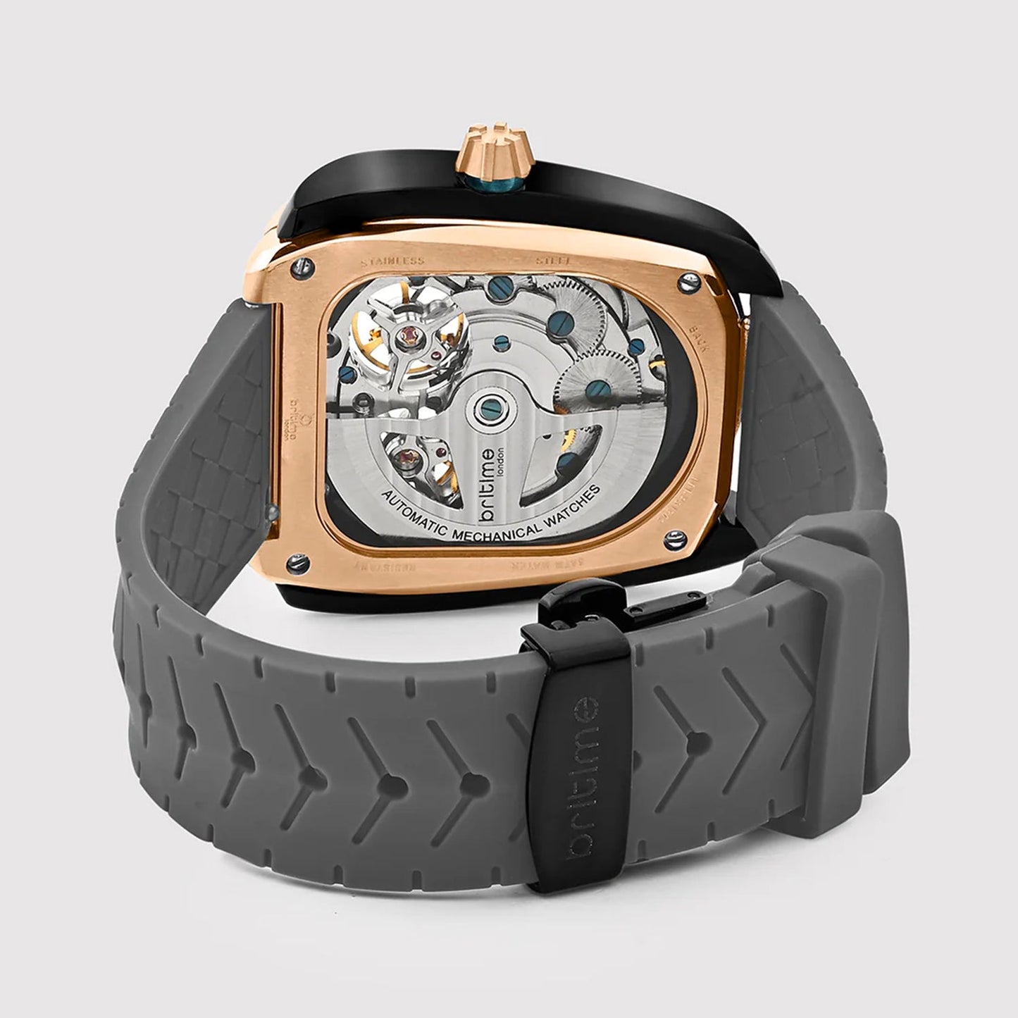 Aventus Men Automatic Black Dial Analog Silicone Watch 101-P31509