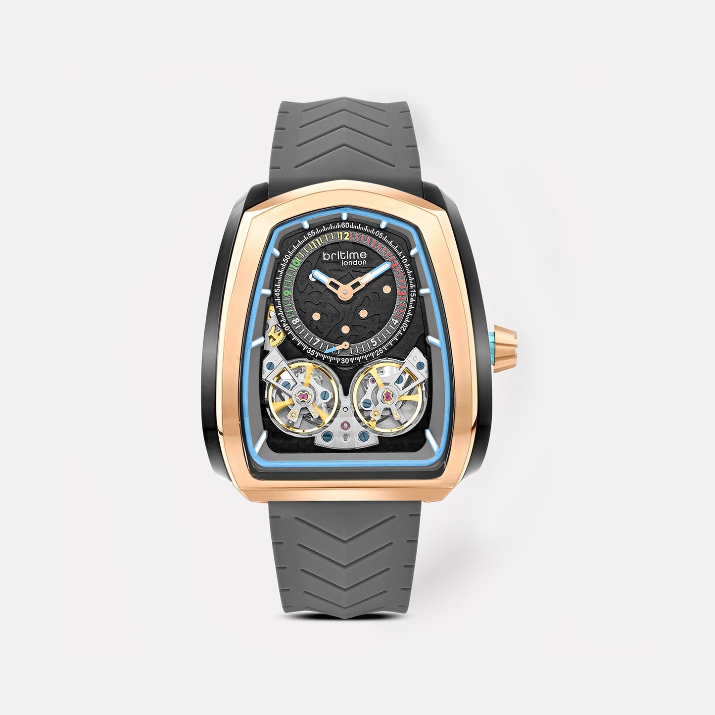 Aventus Men Automatic Black Dial Analog Silicone Watch 101-P31509