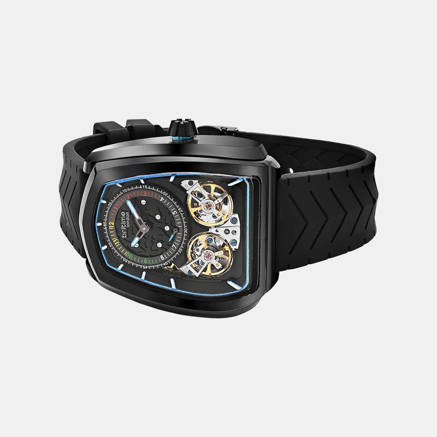 Aventus Men Automatic Black Dial Analog Silicone Watch 101-P40406