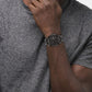 Sport Men Quartz Black Dial Chronograph Stainless Steel Watch 25200209