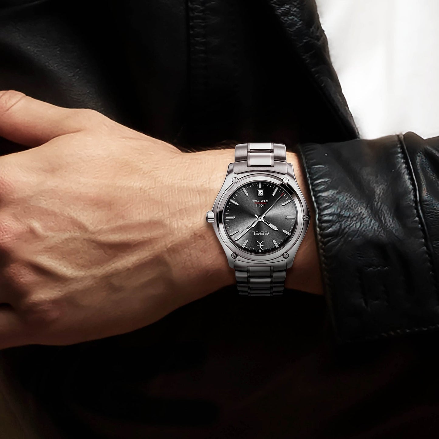 1911 Men Quartz Grey Dial Analog Stainless Steel Watch 1216583