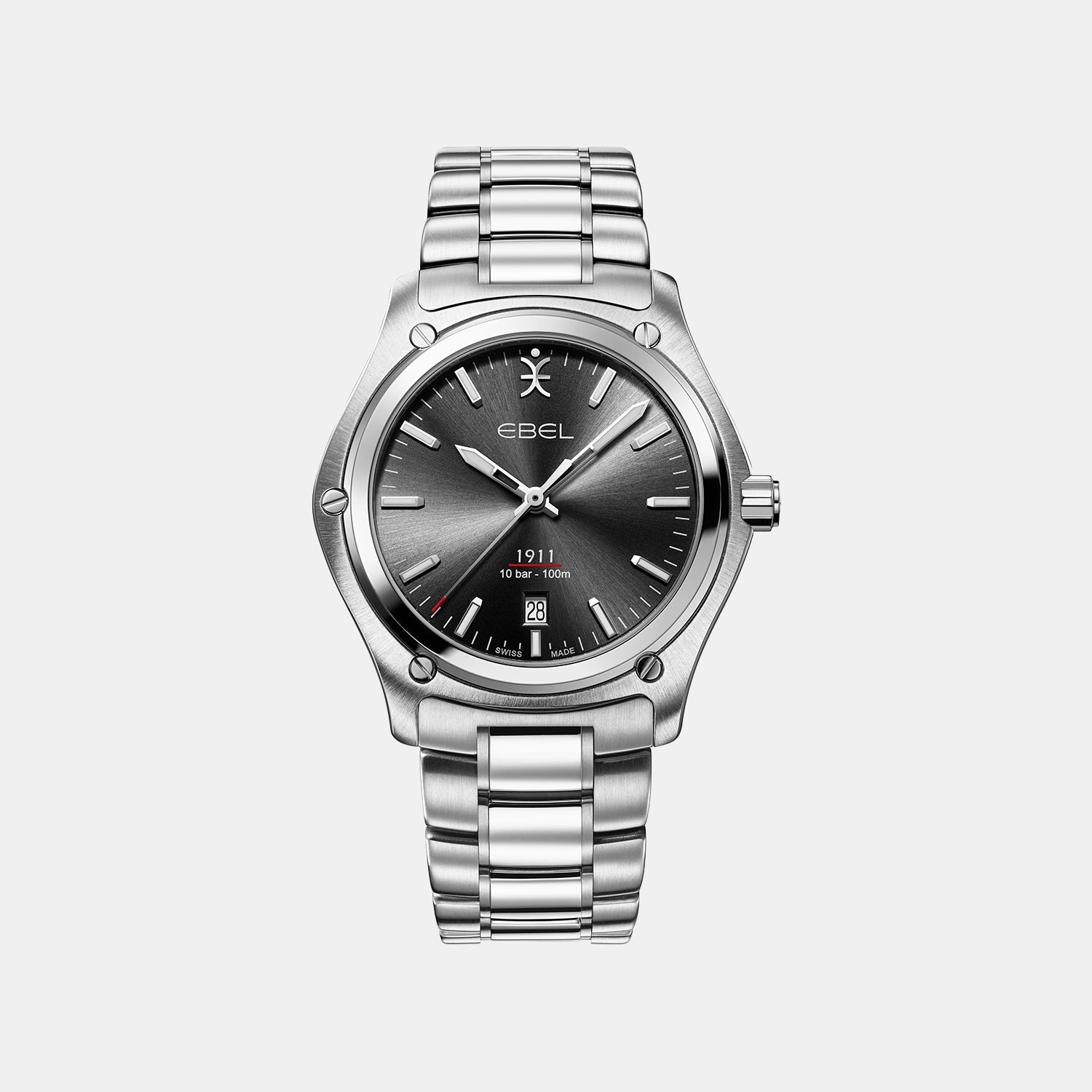 1911 Men Quartz Grey Dial Analog Stainless Steel Watch 1216583