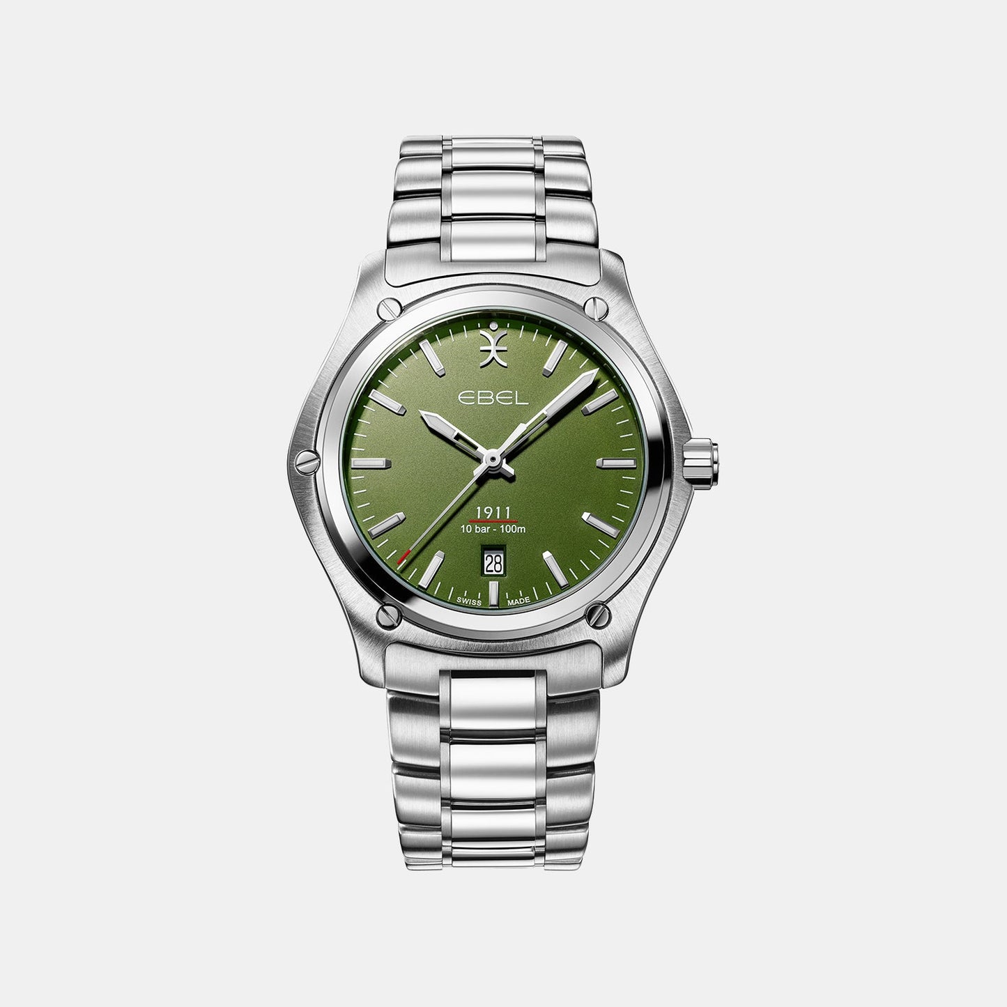 1911 Men Quartz Green Dial Analog Stainless Steel Watch 1216584