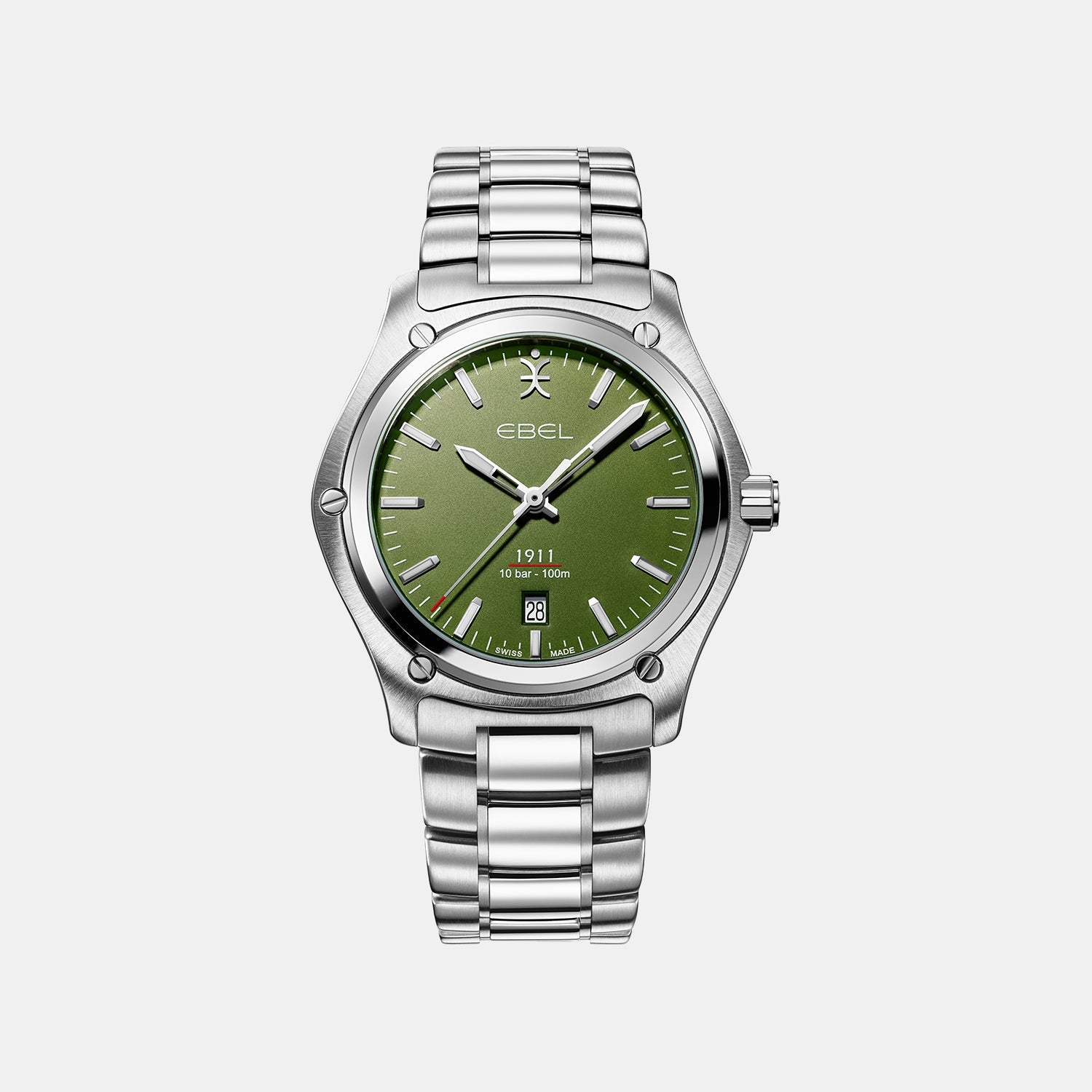 1911 Men Quartz Green Dial Analog Stainless Steel Watch 1216584