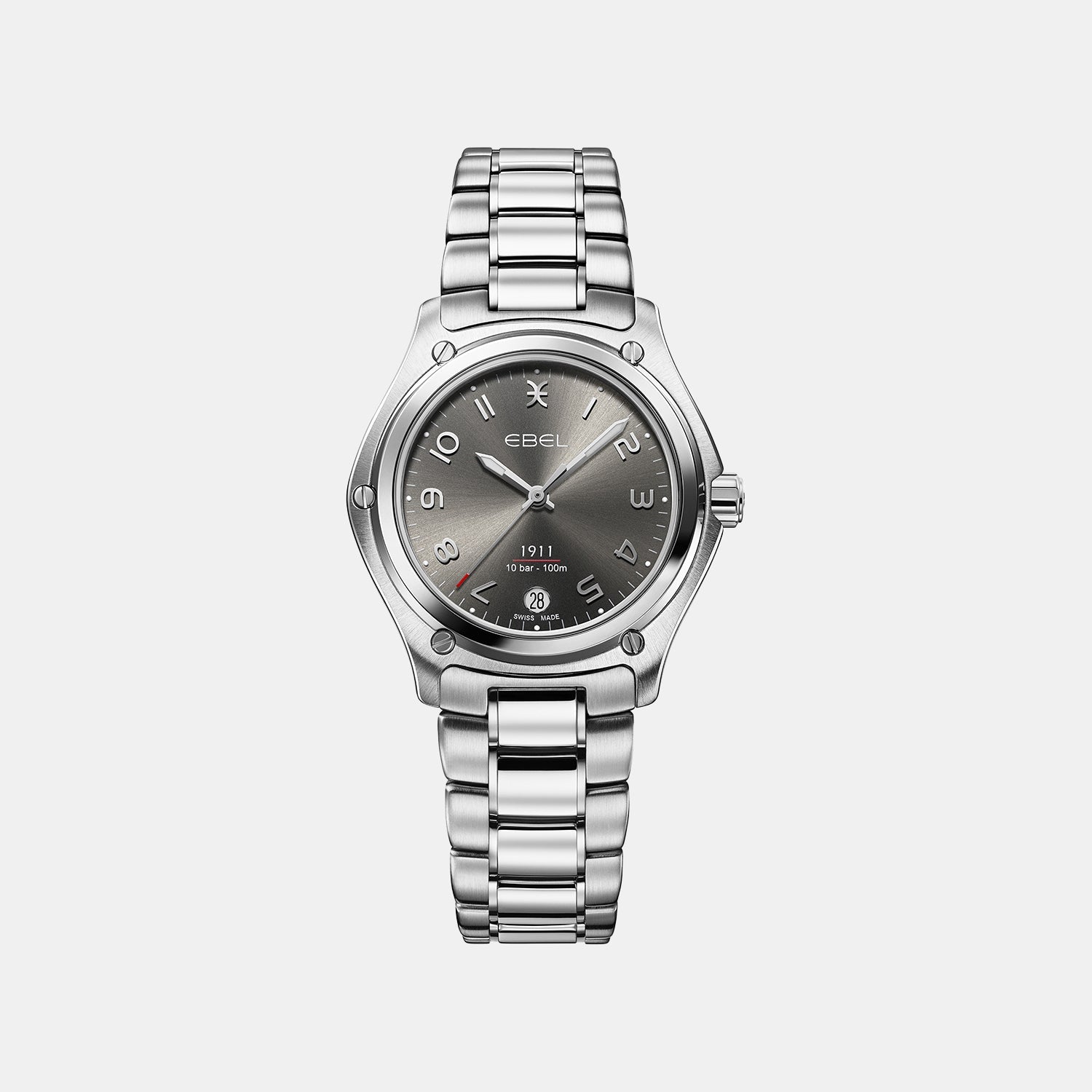 1911 Women Quartz Grey Dial Analog Stainless Steel Watch 1216662