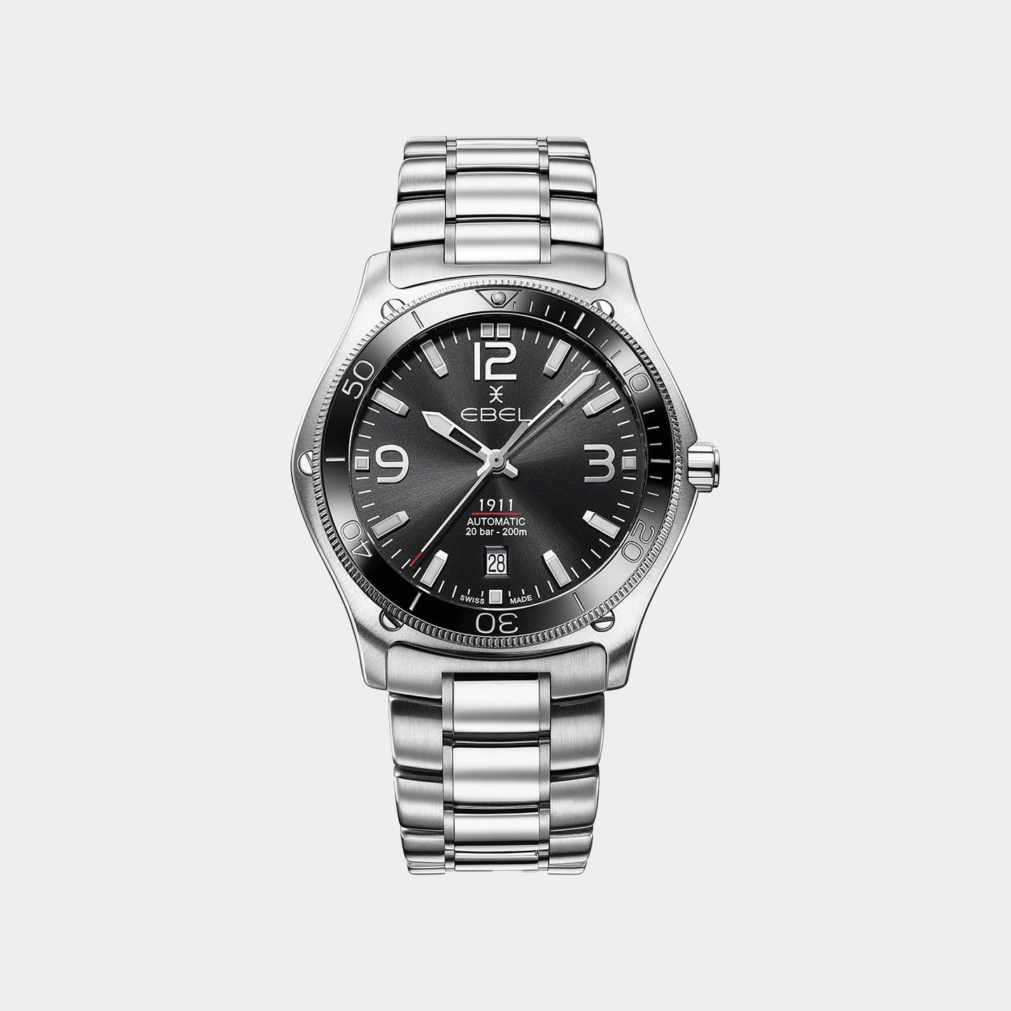1911 Men Automatic Black Dial Analog Stainless Steel Watch 1216675