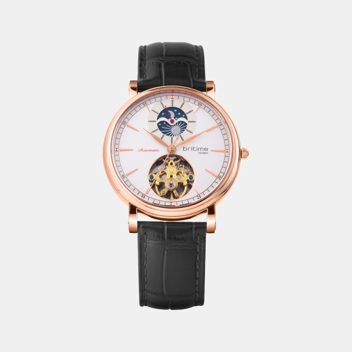 Jupiter Men Automatic Silver Dial Analog Leather Watch 127-L30306