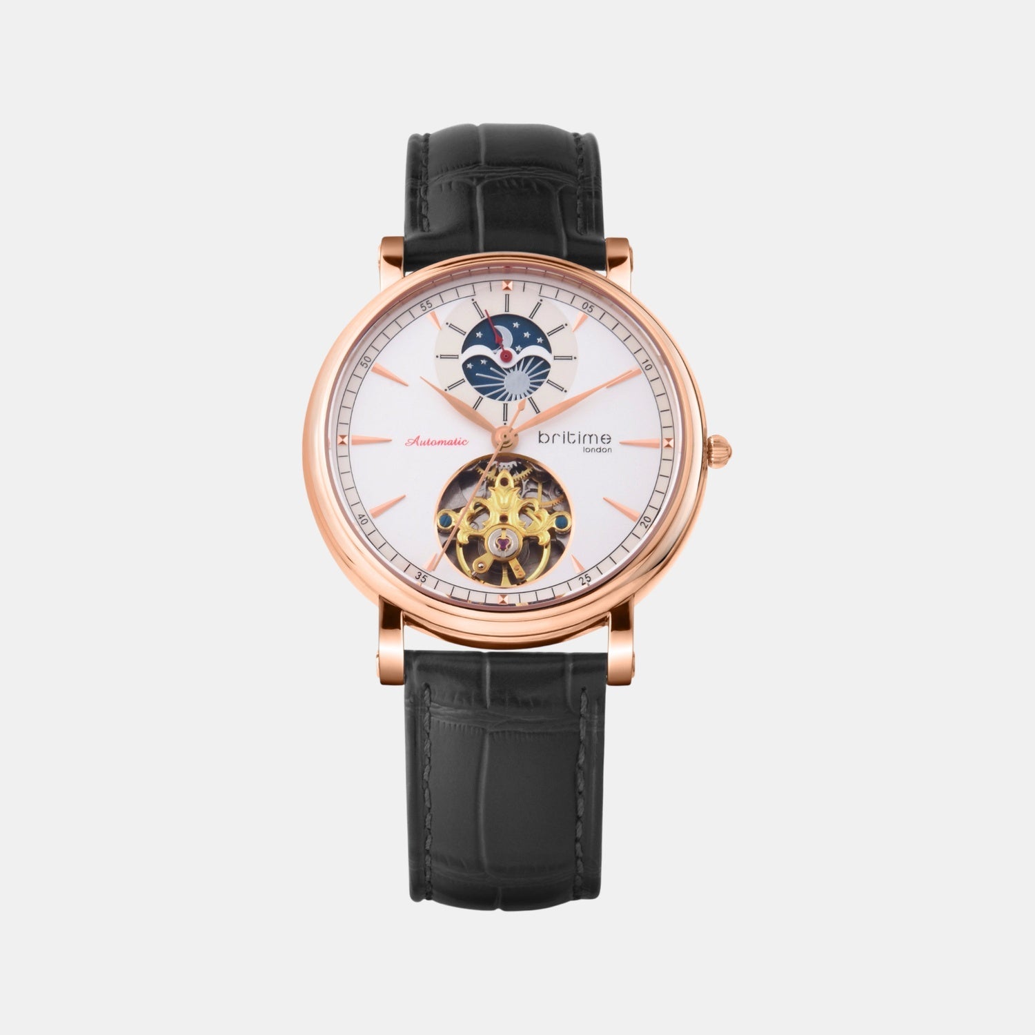 Jupiter Men Automatic Silver Dial Analog Leather Watch 127-L30306
