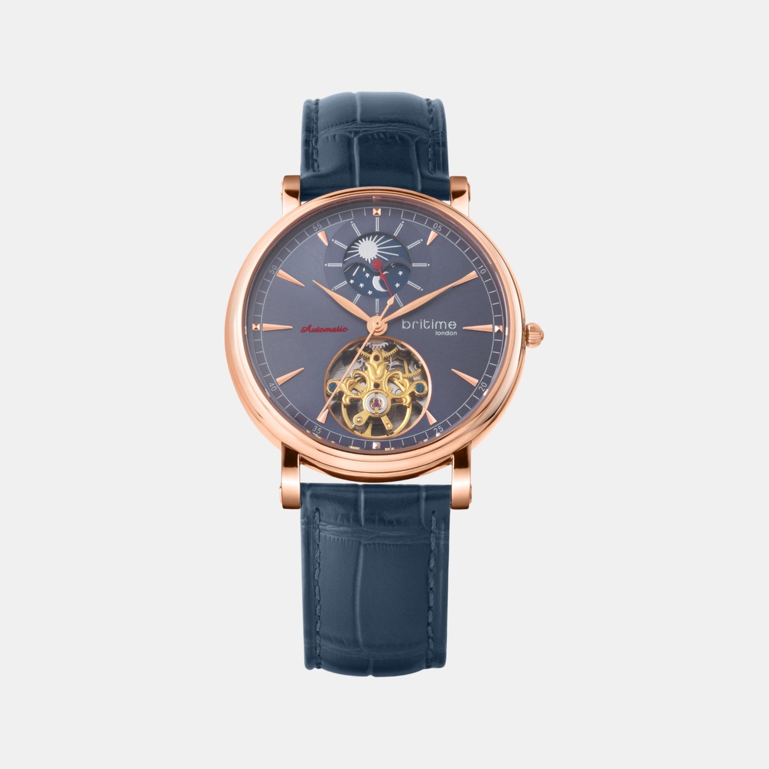 Jupiter Men Automatic Blue Dial Analog Leather Watch 127-L30507