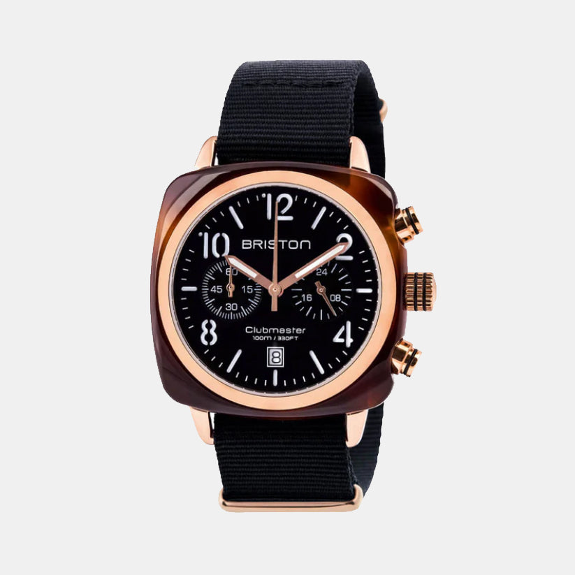 Clubmaster Classic Men Quartz Black Dial Chronograph NATO Watch 14140.PRA.T.1.NB