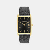 Men Quartz Black Dial Analog Leather Watch 14400045