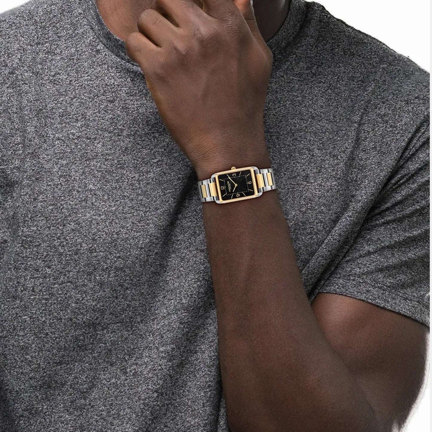 Unisex Quartz Black Dial Analog Stainless Steel Watch 14400050